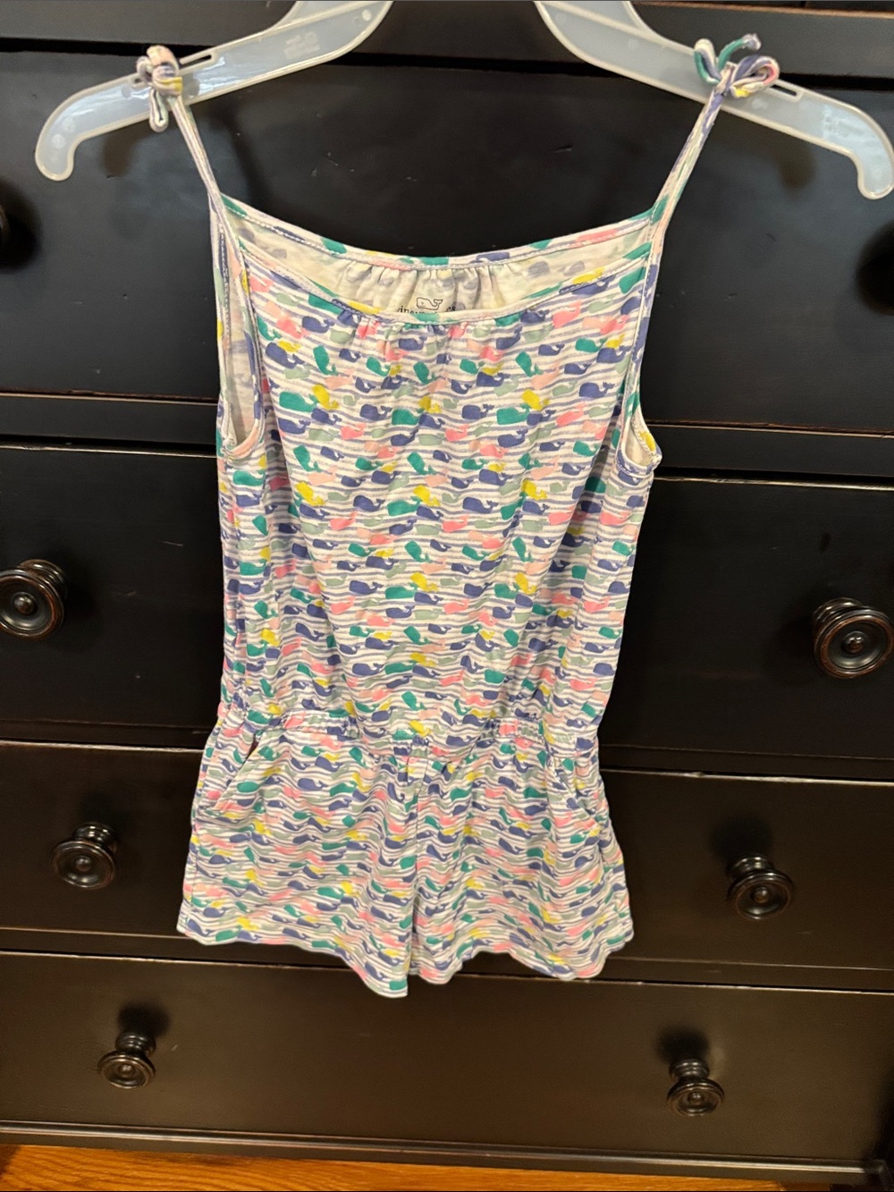 Girls' Multicolor Whale Print Romper - Lightweight Summer Bottoms
